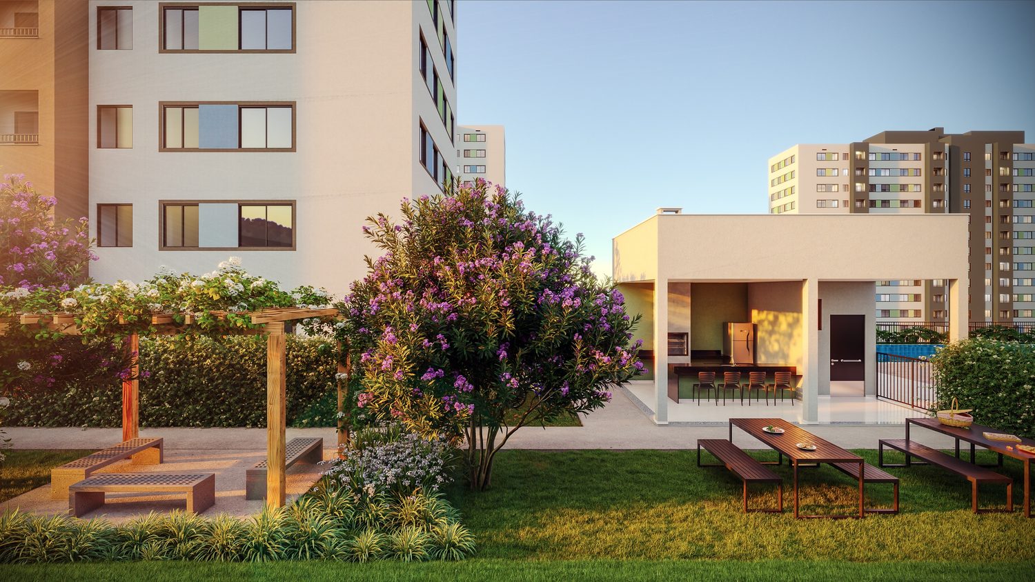 Espaço gourmet e churrasqueira do Residencial Maldivas